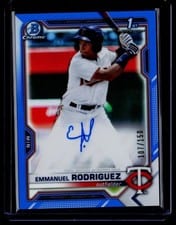 2021 Bowman Chrome Prospect Autographs Emmanuel Rodriguez #CPA-ERO card