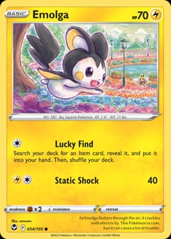 Silver Tempest Emolga #54 card
