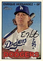 2016 Topps Heritage Base Set Enrique Hernandez #529 card