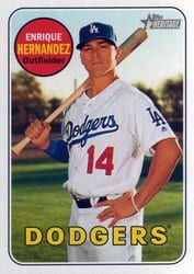 2018 Topps Heritage Base Set Enrique Hernandez #373 card