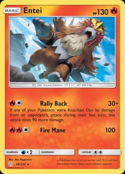 2019 Cosmic Eclipse Entei #28 card