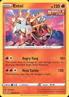 2021 Evolving Skies Entei #19 card