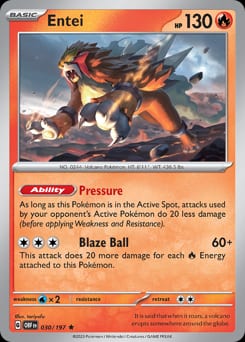 2023 Obsidian Flames Entei #30 card