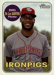 2018 Topps Heritage Minor League Base Set Enyel De Los Santos #77 card