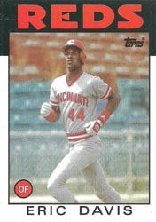 1986 Topps Base Set Eric Davis #28 card