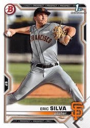 2021 Bowman Draft Base Set Eric Silva #BD-162 card