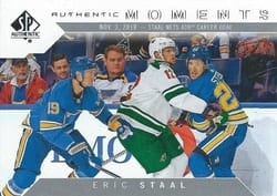 2018-19 SP Authentic Base Set Eric Staal - 10/3/18 400th Goal #115 card