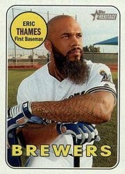 2018 Topps Heritage Base Set Eric Thames #62 card