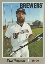 2019 Topps Heritage Base Set Eric Thames #496 card