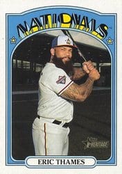 2021 Topps Heritage Base Set Eric Thames #359 card