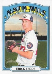 2021 Topps Heritage Base Set Erick Fedde #692 card