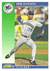 1992 Score Base Set Erik Hanson #8 card