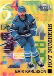 2022-23 SkyBox Metal Universe Hot Numbers Erik Karlsson #HN-30 card