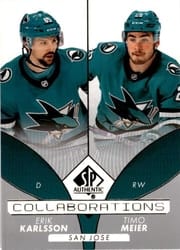 2022-23 SP Authentic Collaborations Erik Karlsson/Timo Meier #C-24 card