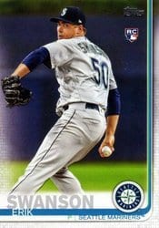 2019 Topps Update Base Set Erik Swanson #US97 card