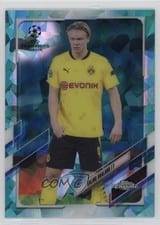 2020 Topps Chrome UEFA Champions League Sapphire Erling Haaland Aqua #49 card