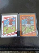 2021 Panini Donruss Road to Qatar Erling Haaland Orange Laser #100 card