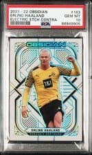 2021 Panini Obsidian Erling Haaland Electric Etch Contra #163 card