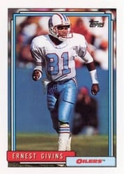 1992 Topps Base Set Ernest Givins #187 card