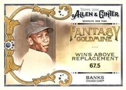 2018 Topps Allen & Ginter Fantasy Goldmine Ernie Banks #FG-21 card