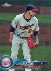 2018 Topps Chrome Base Set Ervin Santana #153 card