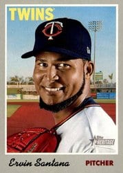 2019 Topps Heritage Base Set Ervin Santana #336 card