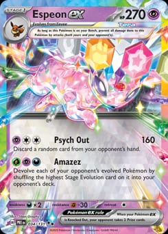 Prismatic Evolutions Espeon ex #34 card