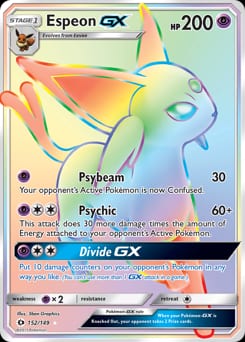 2017 Sun & Moon Espeon-GX #152 card