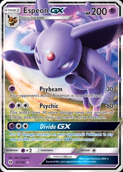 2017 Sun & Moon Espeon-GX #61 card