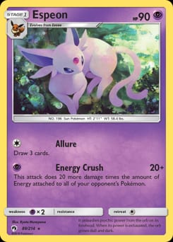 2018 Lost Thunder Espeon #89 card