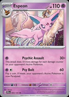 2025 Prismatic Evolutions Espeon #33 card