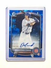 2025 Bowman Draft Sapphire Sapphire Chrome Prospect Autographs Ethan Conrad #CPA-EC card