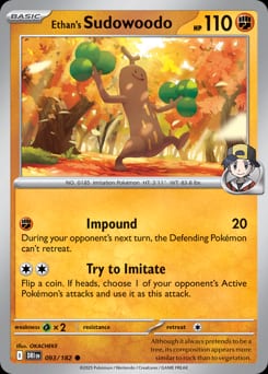 Destined Rivals Ethan's Sudowoodo #93 card