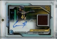 2024 Bowman Chrome Autograph Relics Chrome Refractor Ethan Salas #BCAR-ES card