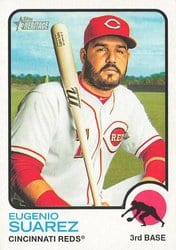 2022 Topps Heritage Base Set Eugenio Suarez #27 card