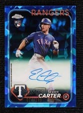 2024 Topps Chrome Sapphire Edition Chrome Sapphire Autographs Evan Carter #CSA-EC card