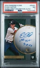2024 Topps Diamond Icons Iconic Firsts Inscription Autographs Evan Carter #IFA-EC card