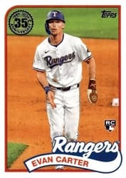 2024 Topps Update 1989 Topps Baseball 35th Anniversary Evan Carter #89US-49 card