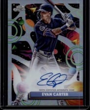 2025 Topps Cosmic Chrome Cosmic Chrome Autographs Evan Carter #CCA-EC card