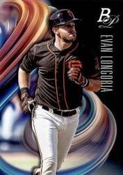 2018 Bowman Platinum Base Set Evan Longoria #91 card
