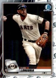 2020 Bowman Chrome Base Set Evan Longoria #42 card