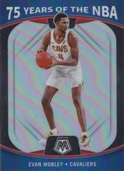 2021-22 Panini Mosaic 75 Years of the NBA Evan Mobley #96 card