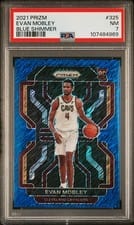 2021 Panini Prizm Evan Mobley Blue Shimmer #325 card