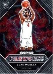 2021 Panini Prizm Draft Picks Fireworks Evan Mobley #2