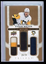 2022-23 Upper Deck Trilogy Honorary Triple Swatches Evgeni Malkin #HTS-EM card
