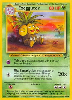 2000 Base Set 2 Exeggutor #39 card