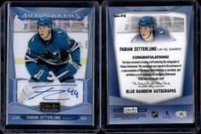 2024-25 O-Pee-Chee Platinum Blue Rainbow Autographs Fabian Zetterlund #BA-FZ card