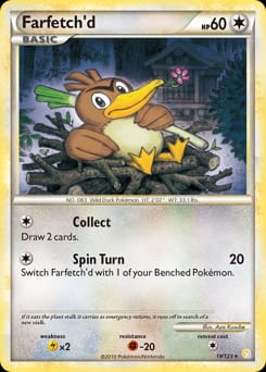 2010 HeartGold & SoulSilver Farfetch'd #19 card