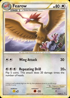 2010 HS—Unleashed Fearow #15 card