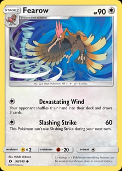 2017 Sun & Moon Fearow #98 card